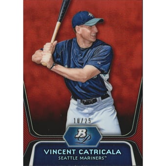 2012 Bowman Platinum Prospects Red Refractors #BPP59 Vincent Catricala
