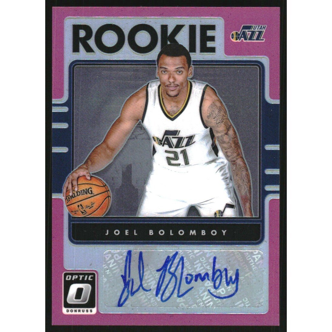 2016-17 Donruss Optic Rookie Signatures Pink #19 Joel Bolomboy. rookie card picture