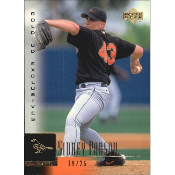 2001 Upper Deck Exclusives Gold #94 Sidney Ponson. rookie card picture