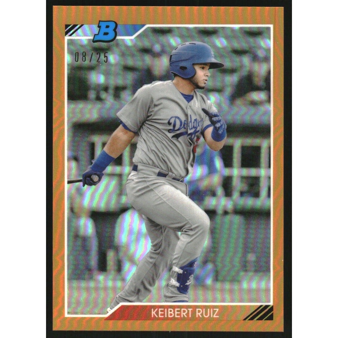 2020 Bowman Heritage Chrome Prospects Orange Refractors #92CPKR Keibert Ruiz. rookie card picture