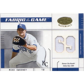2003 Leaf Certified Materials Fabric of the Game #104DY Mike Sweeney DY/69