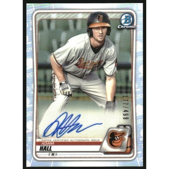 2020 Bowman Chrome Prospect Autographs Refractors #CPAAH Adam Hall