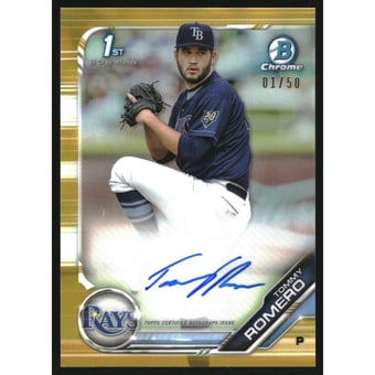 2019 Bowman Chrome Prospect Autographs Gold Refractors #CPATR Tommy Romero