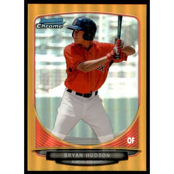 2013 Bowman Chrome Draft Draft Picks Gold Refractors #BDPP86 Bryan Hudson
