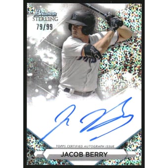 2023 Bowman Sterling Prospect Autographs Speckle Refractors #PAJB Jacob Berry