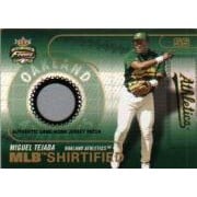 2003 Fleer Focus JE MLB Shirtified Patch #MT Miguel Tejada. rookie card picture