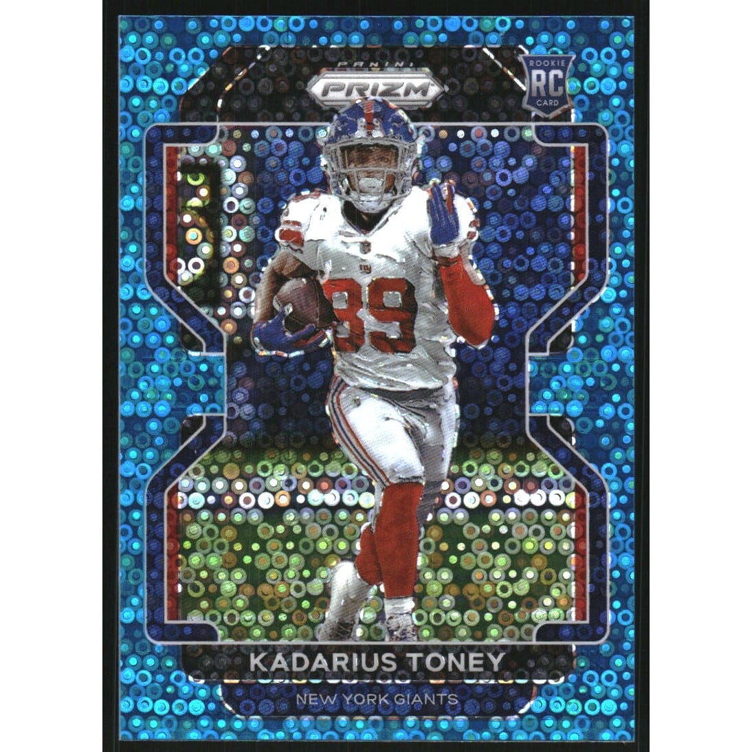 2021 Panini Prizm Prizms No Huddle Blue #342 Kadarius Toney. rookie card picture