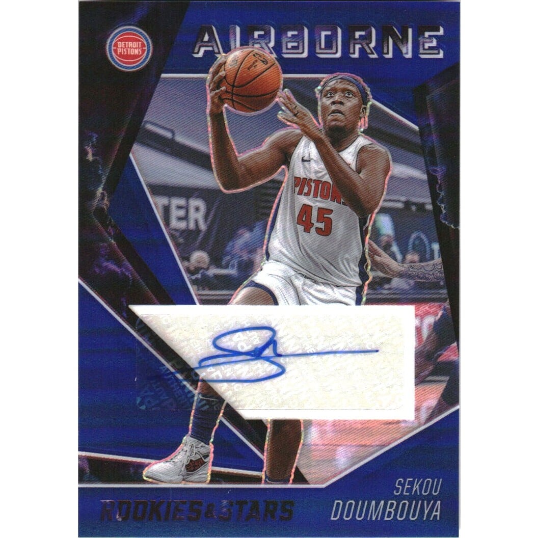 2020-21 Panini Chronicles Rookies and Stars Airborne Signatures Blue #22 Sekou Doumbouya/25. rookie card picture