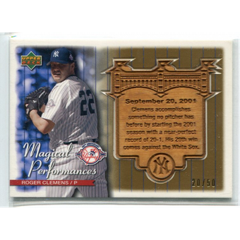 2004 Upper Deck Magical Performances Gold #8 Roger Clemens 20-1