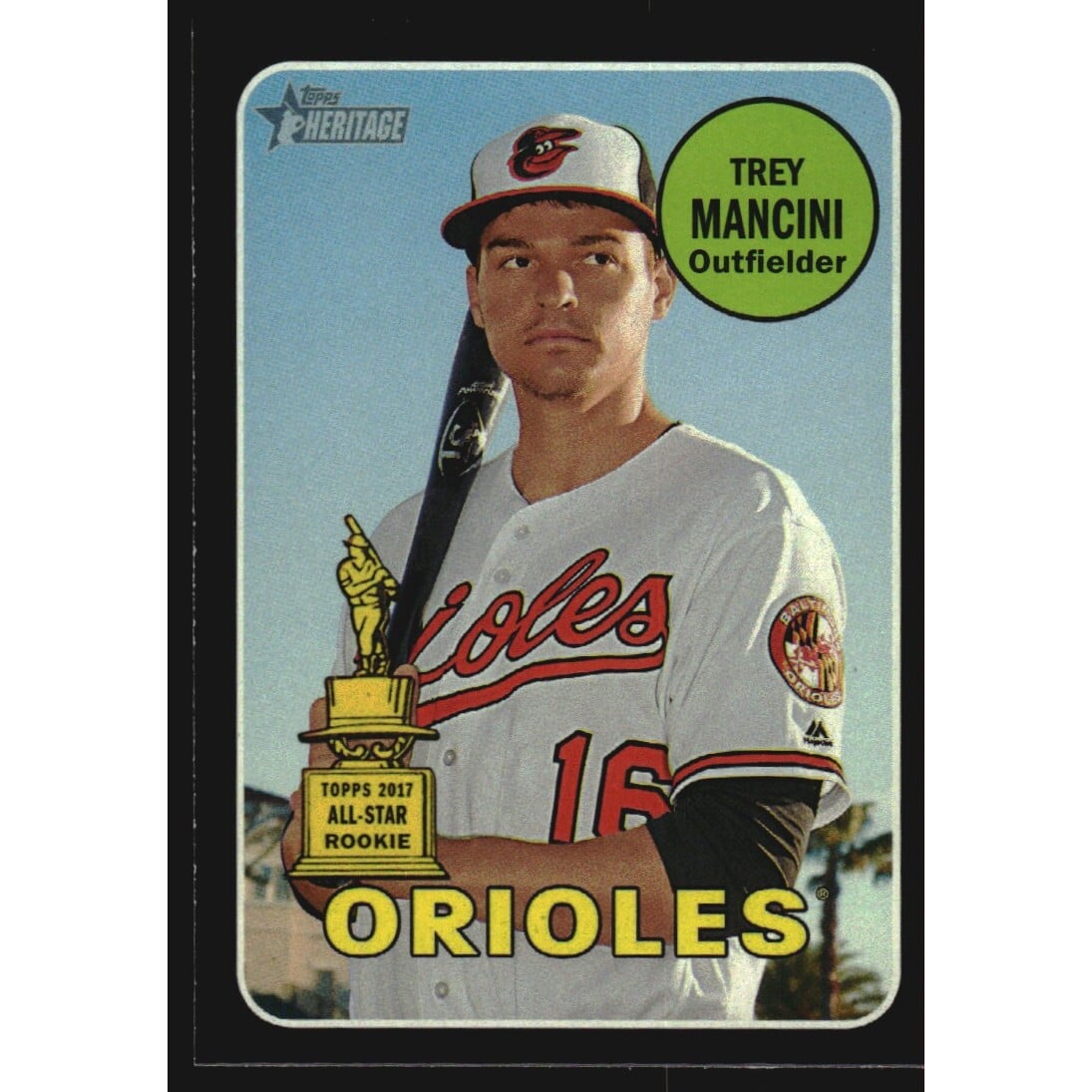 2018 Topps Heritage Black Border #250 Trey Mancini. rookie card picture
