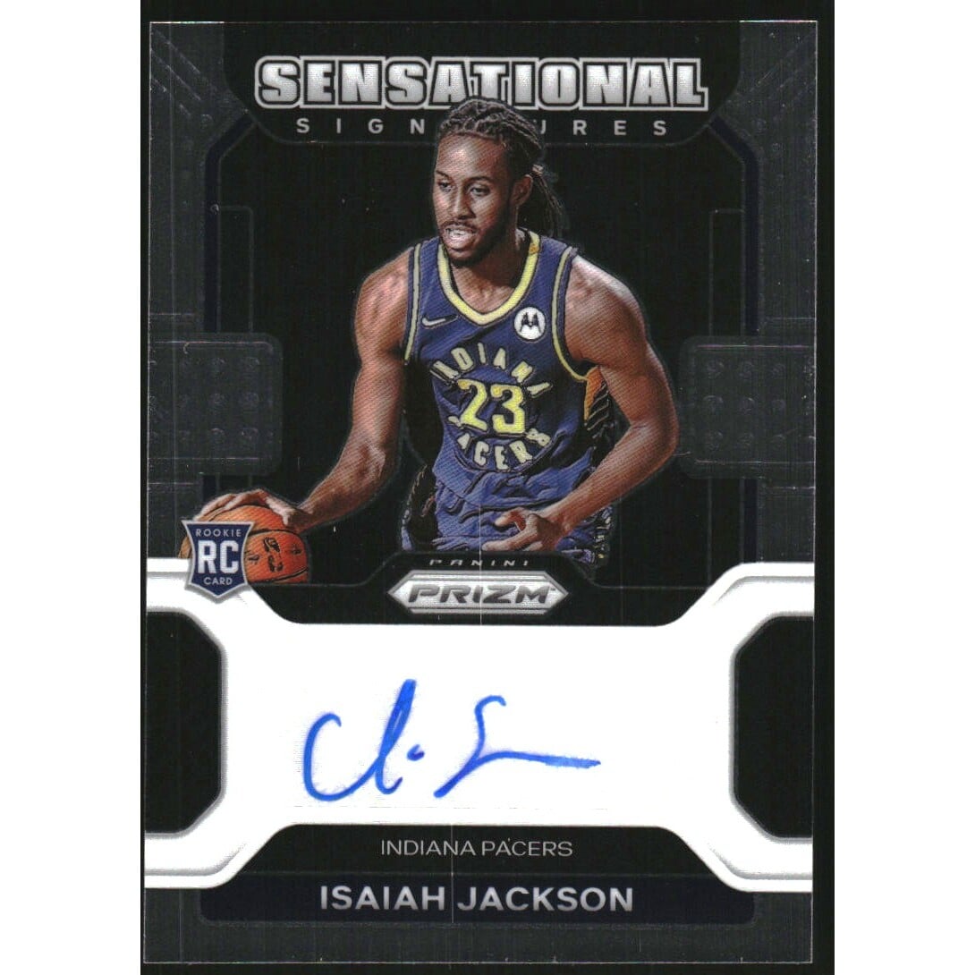 2021-22 Panini Prizm Sensational Signatures #72 Isaiah Jackson. rookie card picture