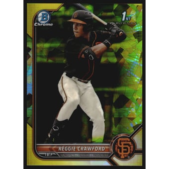 2022 Bowman Chrome Draft Sapphire Yellow Refractors #BDC33 Reggie Crawford