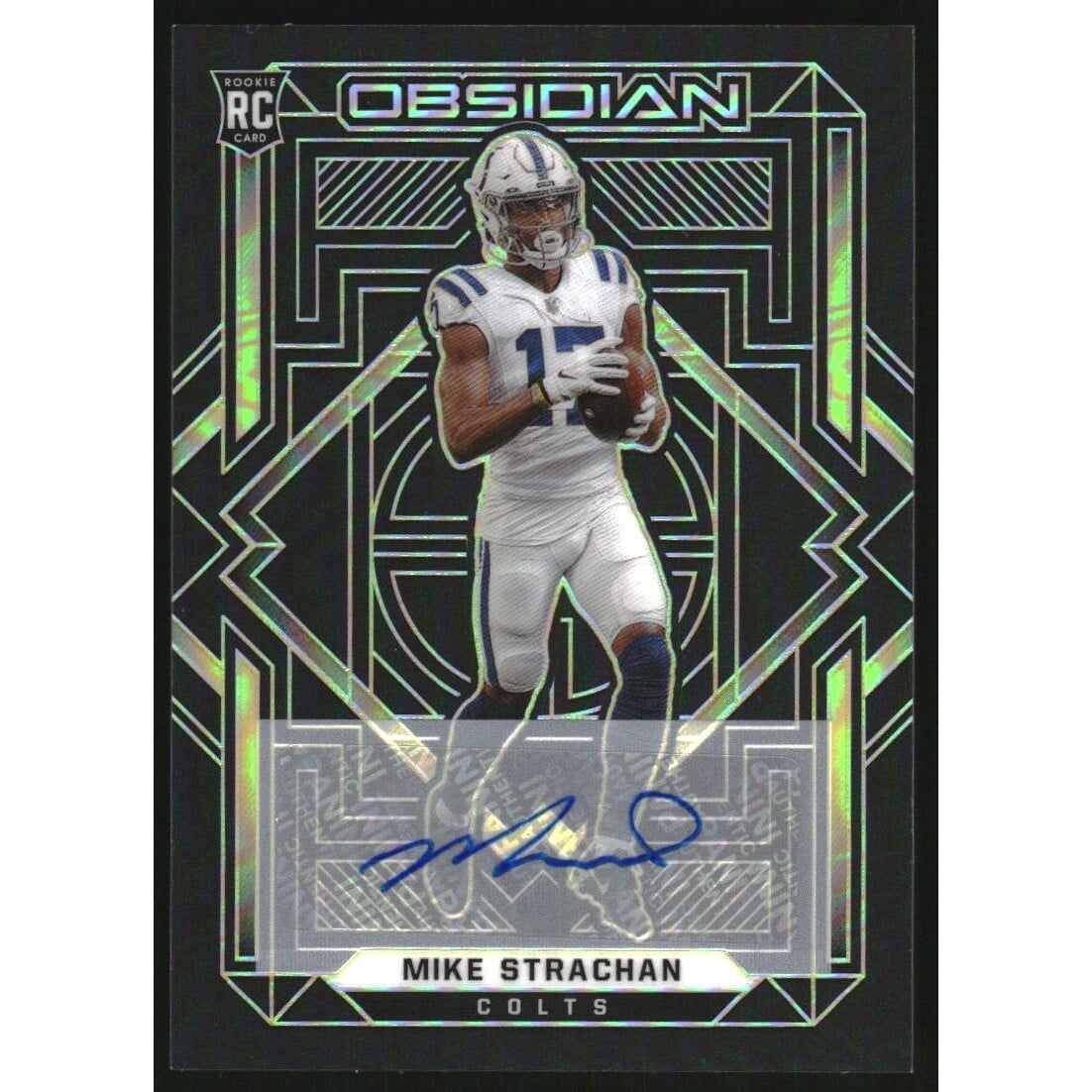 2021 Panini Obsidian Rookie Autographs Electric Etch Yellow #192 Mike Strachan/25. rookie card picture