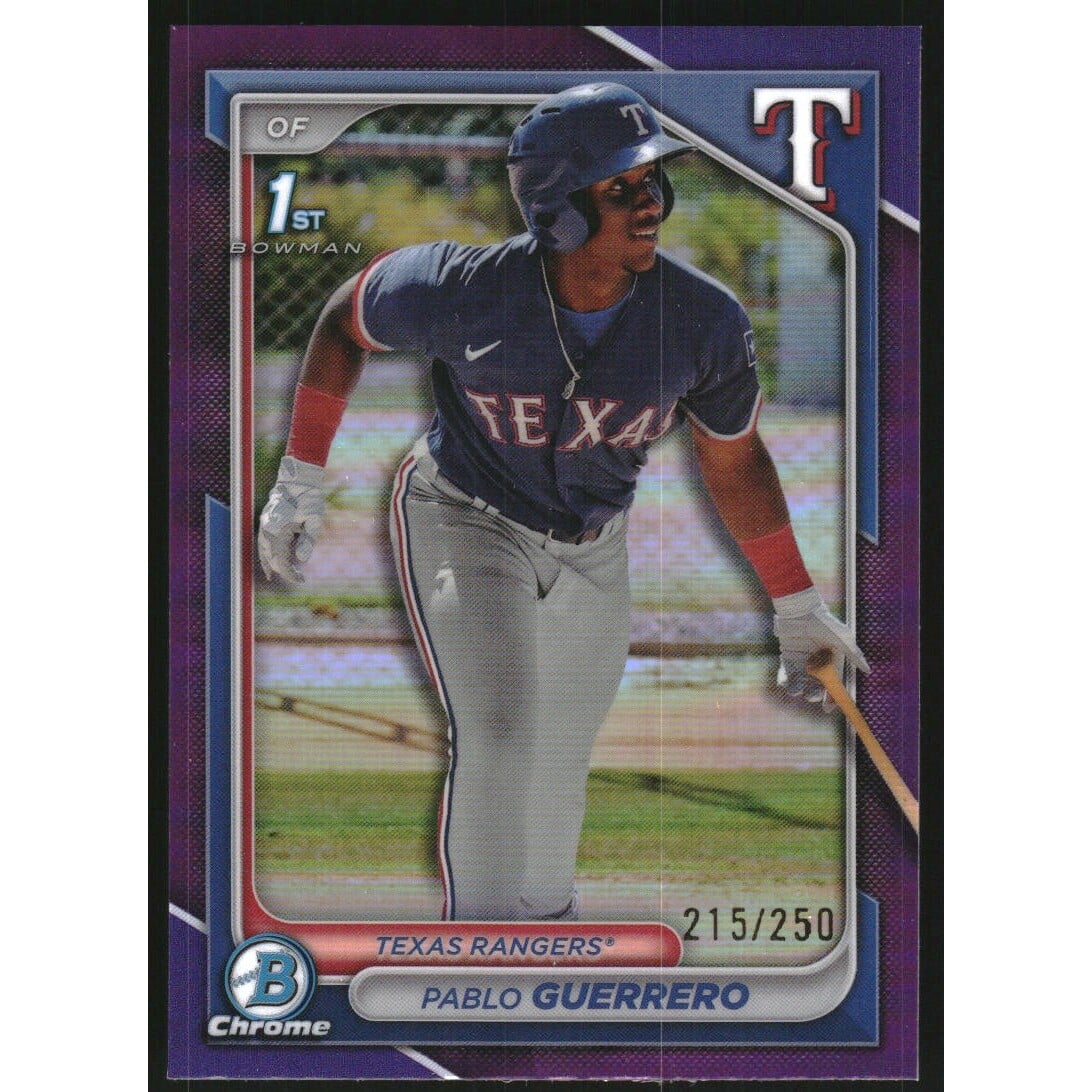 2024 Bowman Chrome Prospects Purple Refractors #BCP212 Pablo Guerrero. rookie card picture
