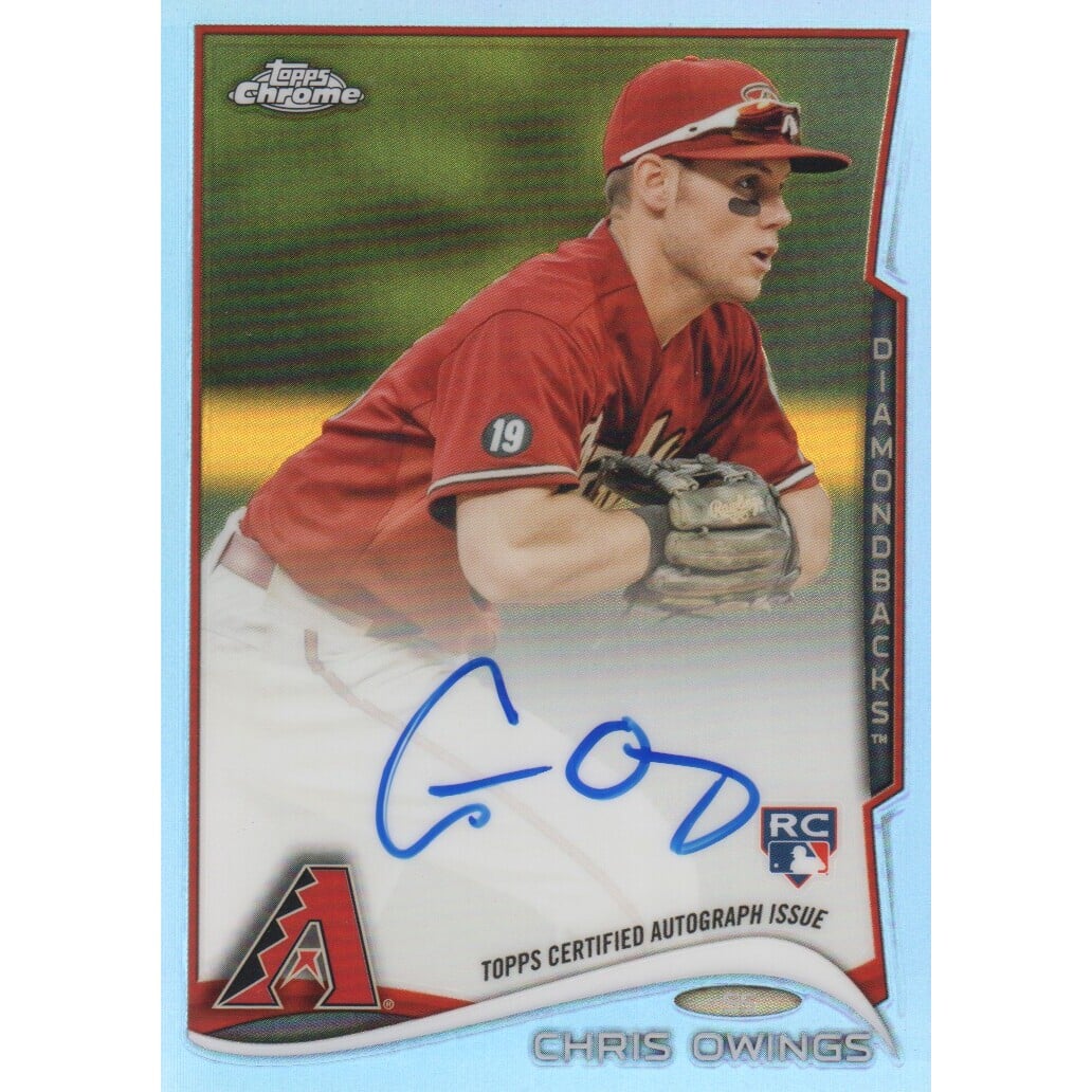 2014 Topps Chrome Rookie Autographs Blue Refractors #161 Chris Owings. rookie card picture