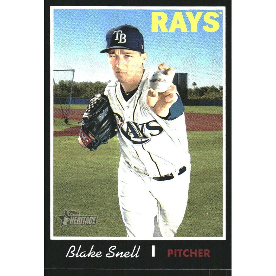 2019 Topps Heritage Black Border #411 Blake Snell. rookie card picture