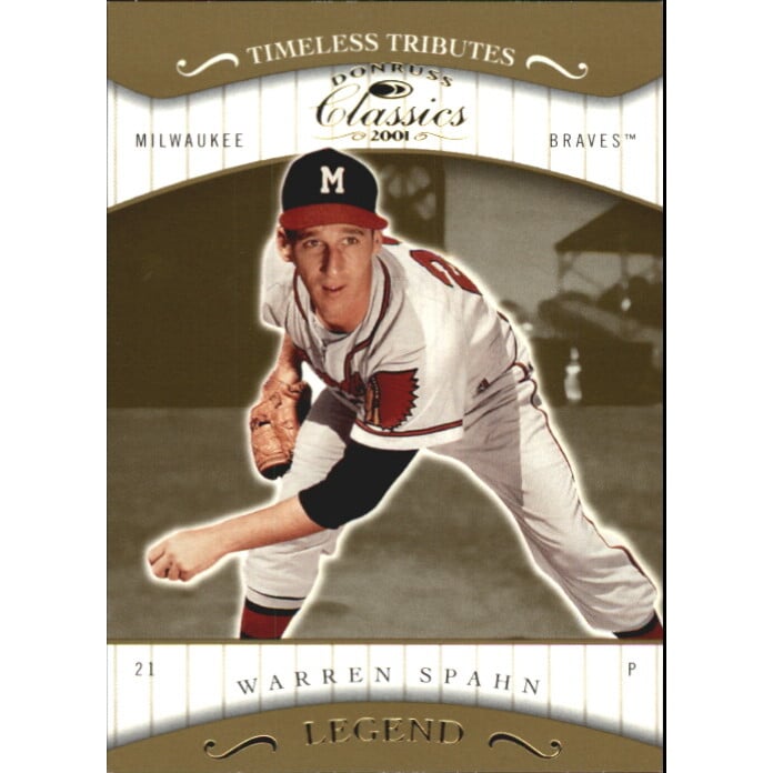 2001 Donruss Classics Timeless Tributes #174 Warren Spahn. rookie card picture