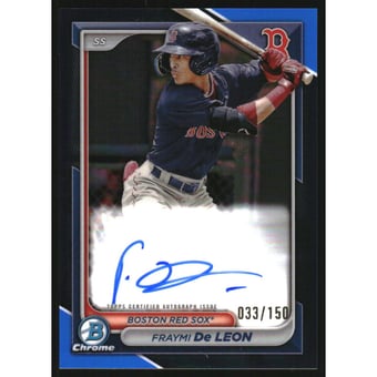 2024 Bowman Chrome Prospect Autographs Blue Refractors #CPAFD Fraymi De Leon