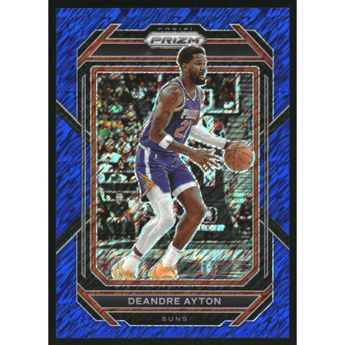 2022-23 Panini Prizm Prizms Blue Shimmer FOTL #135 Deandre Ayton. rookie card picture
