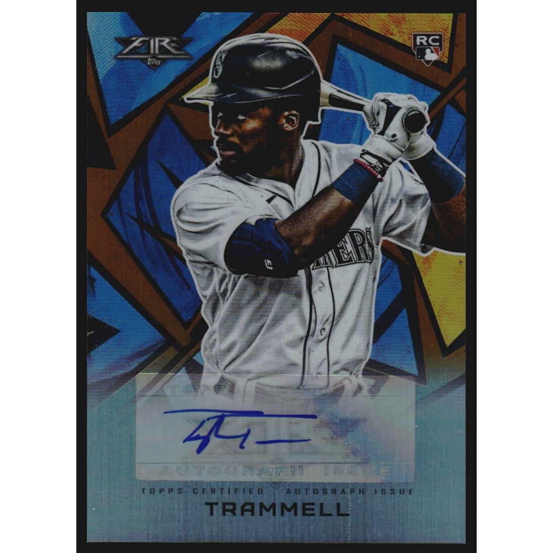 2021 Topps Fire Autographs Orange #AVTT Taylor Trammell. rookie card picture