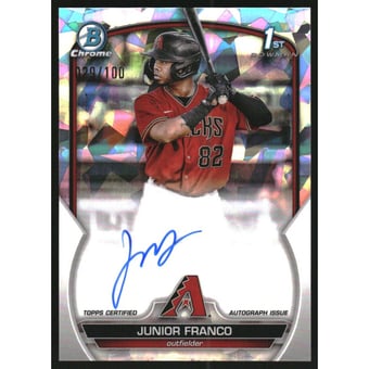 2023 Bowman Chrome Prospect Autographs Atomic Refractors #CPAJFO Junior Franco