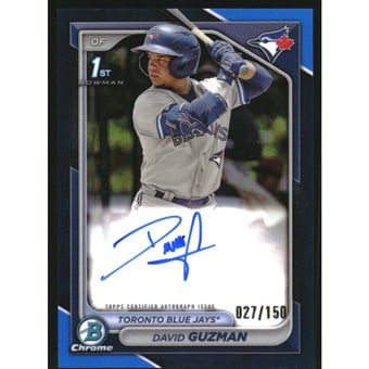 2024 Bowman Chrome Prospect Autographs Blue Refractors #CPADGN David Guzman