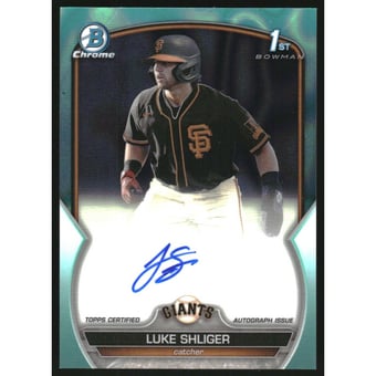 2023 Bowman Chrome Draft Autographs Aqua Lava Refractors #CDALS Luke Shliger