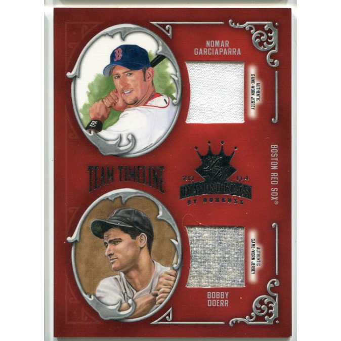 2004 Diamond Kings Team Timeline Jerseys #TT5 Nomar Garciaparra/25/Bobby Doerr 2004 Diamond Kings Team Timeline Jerseys #TT5 Nomar Garciaparra/25/Bobby Doerr