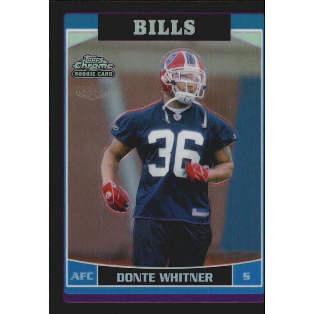 2006 Topps Chrome Black Refractors #193 Donte Whitner. rookie card picture