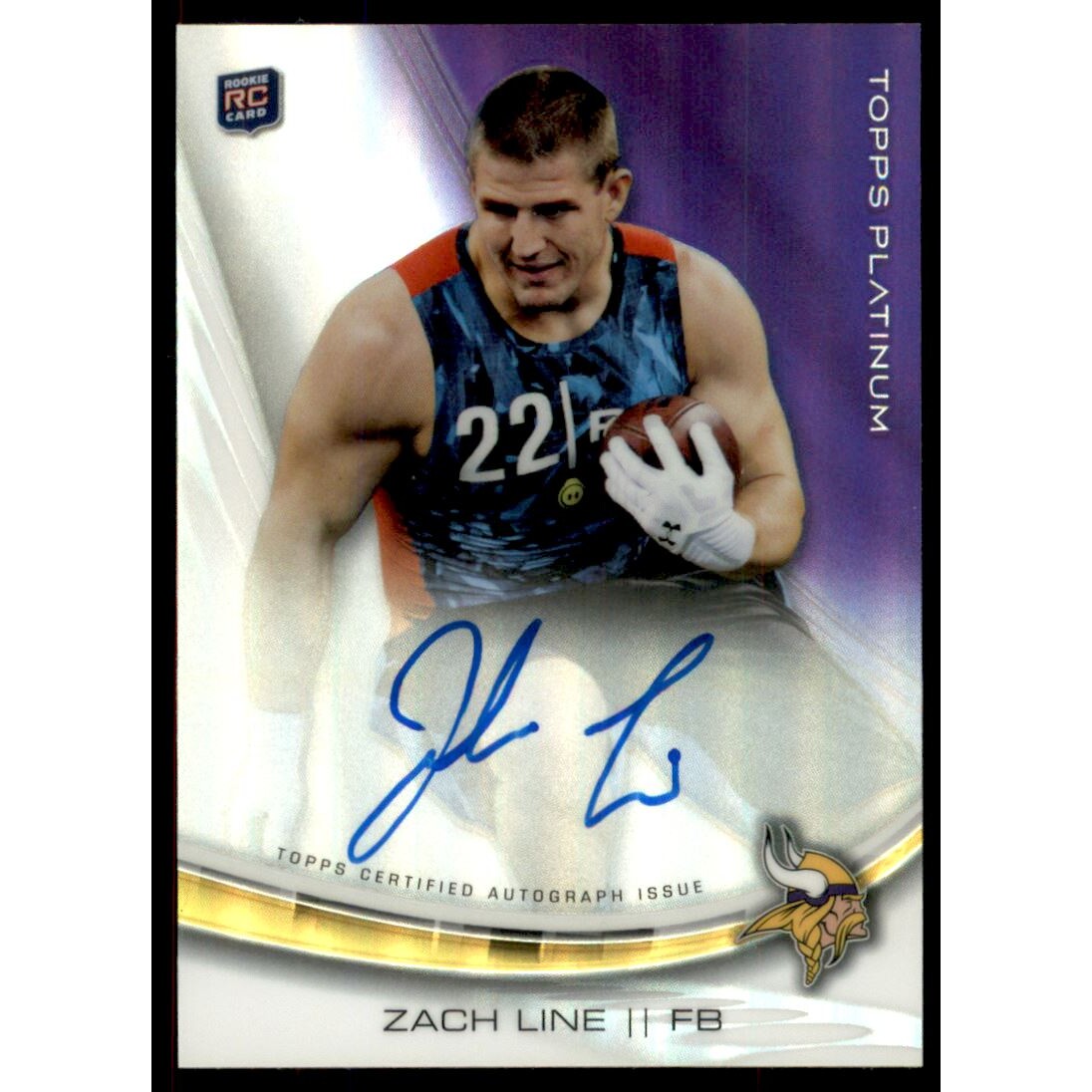 2013 Topps Platinum Rookie Autographs Purple Refractors #AZL Zach Line. rookie card picture