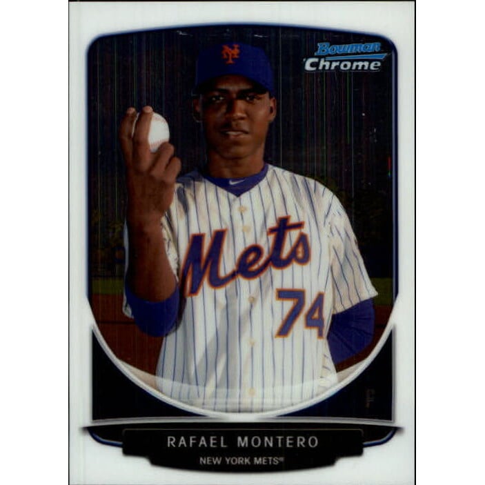 2013 Bowman Chrome Prospects #BCP204B Rafael Montero SP VAR/White jersey. rookie card picture