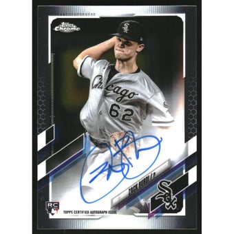 2021 Topps Chrome Rookie Autographs Blue Refractors #RAZB Zack Burdi