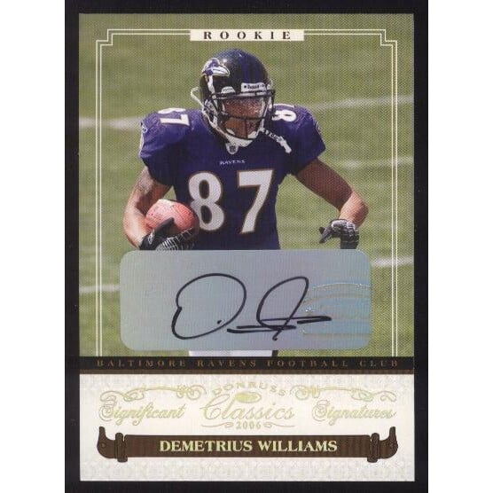 2006 Donruss Classics Significant Signatures Gold #144 Demetrius Williams. rookie card picture