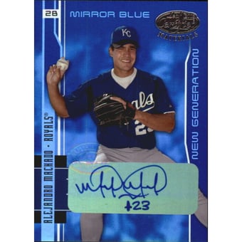 2003 Leaf Certified Materials Mirror Blue Autographs #212 Alejandro Machado NG/50