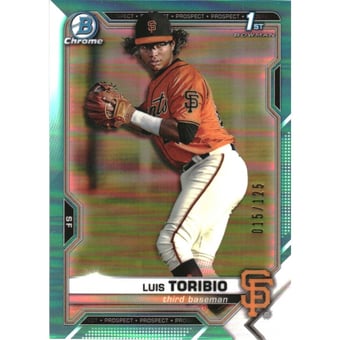 2021 Bowman Chrome Prospects Aqua Refractors #BCP228 Luis Toribio