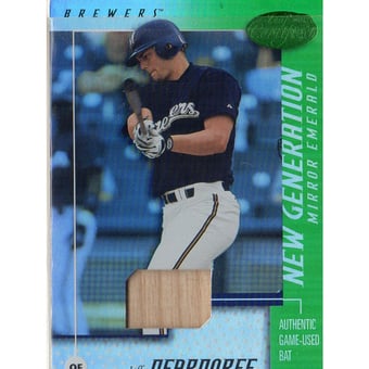 2002 Leaf Certified Mirror Emerald #161 Jeff Deardorff NG Bat