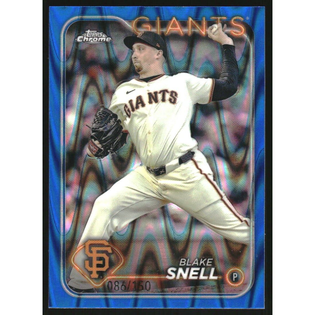 2024 Topps Chrome Blue RayWave Refractors #218 Blake Snell. rookie card picture