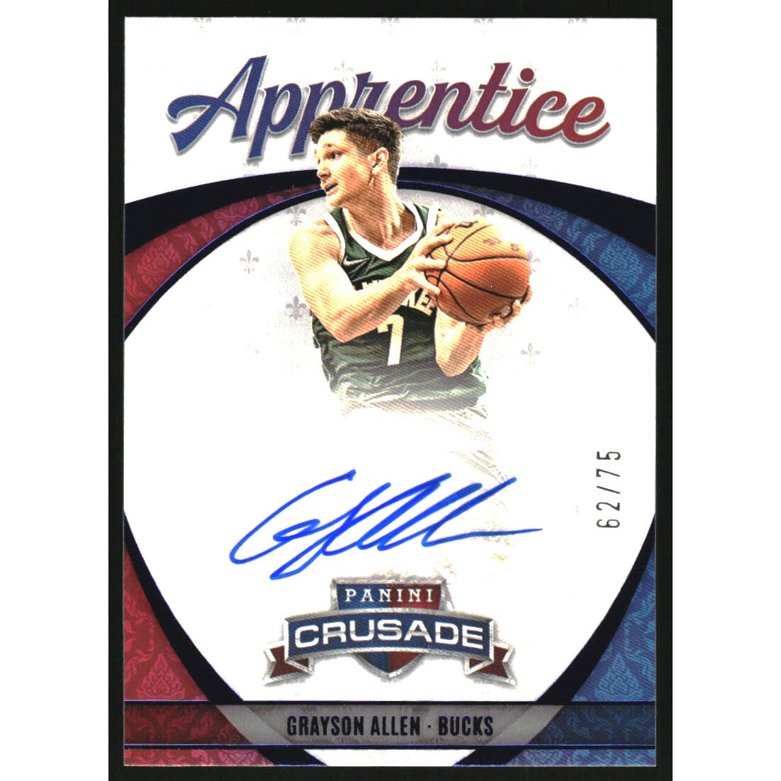 2021-22 Panini Chronicles Excalibur Apprentice Signatures Blue #36 Grayson Allen/75. rookie card picture