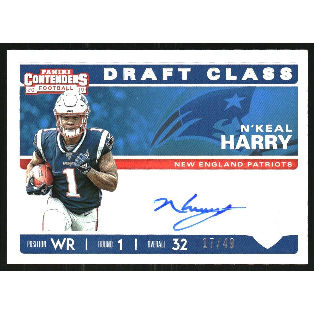 2019 Panini Contenders Draft Class Autographs #8 N'Keal Harry/49. rookie card picture