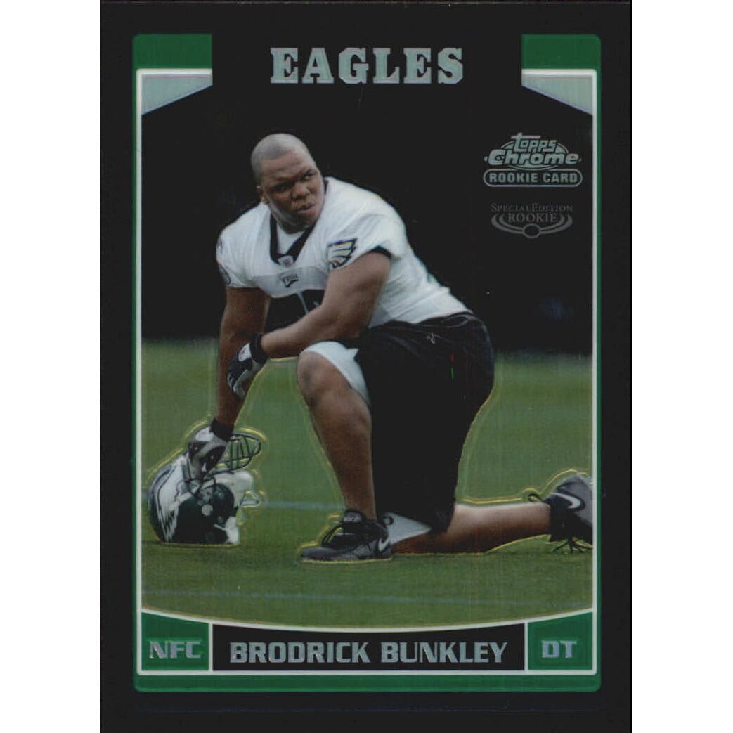 2006 Topps Chrome Black Refractors #189 Brodrick Bunkley. rookie card picture