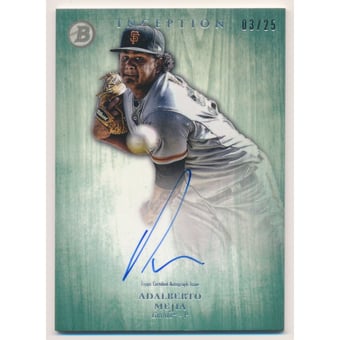 2014 Bowman Inception Prospect Autographs Green #PAAM Adalberto Mejia