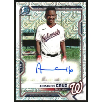 2021 Bowman Chrome Mega Box Prospect Autograph Refractors #BCMAAC Armando Cruz