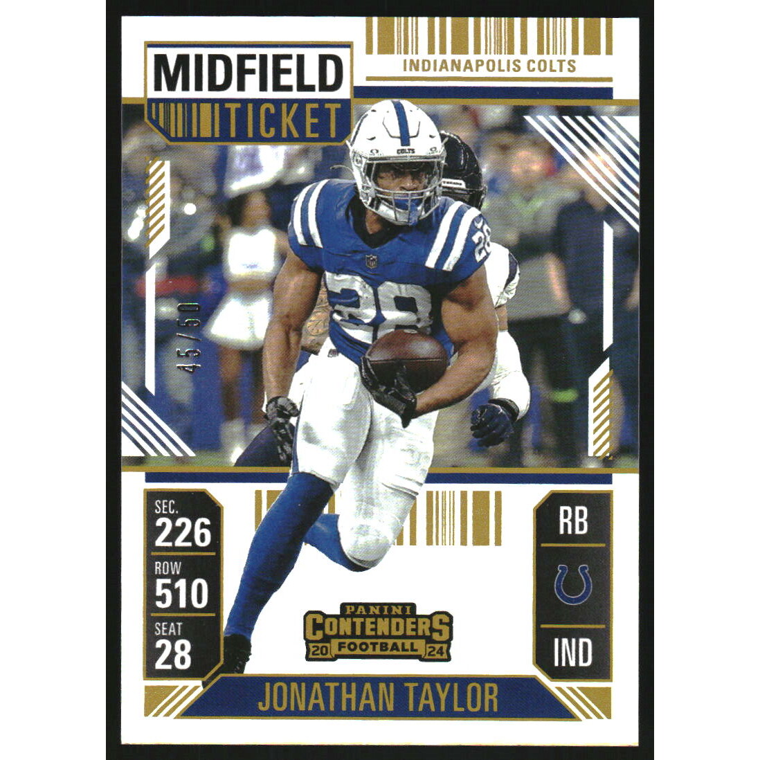 2024 Panini Contenders Midfield Ticket #43 Jonathan Taylor 2024 Panini Contenders Midfield Ticket #43 Jonathan Taylor