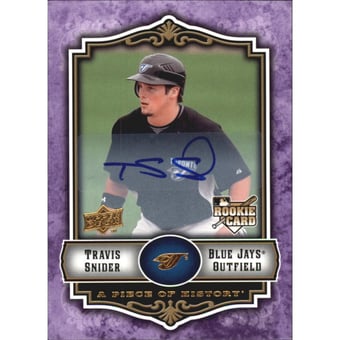 2009 UD A Piece of History Rookie Autographs Violet #134 Travis Snider
