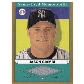 2003 Upper Deck Play Ball Game Used Memorabilia Tier 1 Gold #JG1 Jason Giambi Jsy
