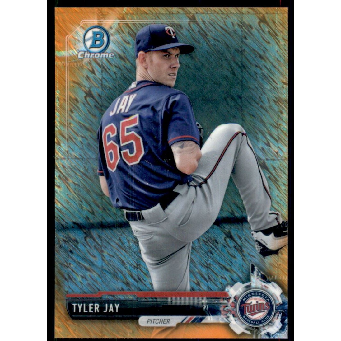 2017 Bowman Chrome Prospects Orange Shimmer Refractors #BCP114 Tyler Jay. rookie card picture
