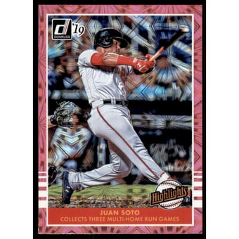 2019 Donruss Highlights Pink Firework #8 Juan Soto