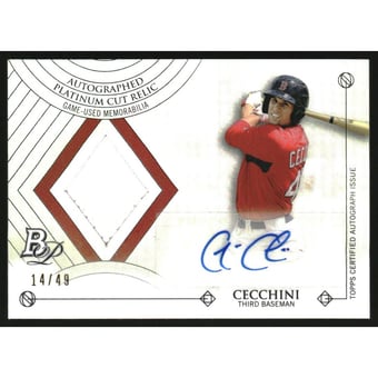 2014 Bowman Platinum Platinum Cut Relic Autographs #APCGC Garin Cecchini