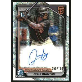 2024 Bowman Chrome Prospect Autographs HTA Choice Refractors #CPACQ Cesar Quintas