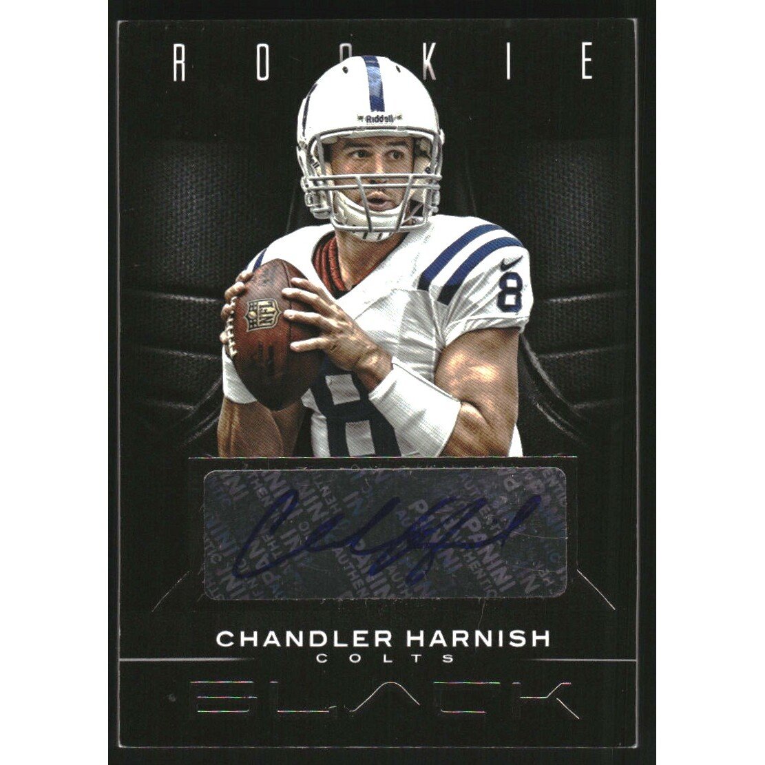 2012 Panini Black Rookie Signatures Black #115 Chandler Harnish/25. rookie card picture